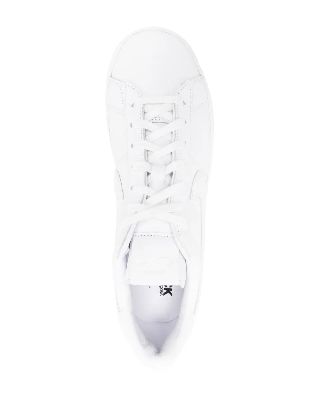 Black Comme Des Gar ns X Nike Swoosh-Embroidery Leather Sneakers