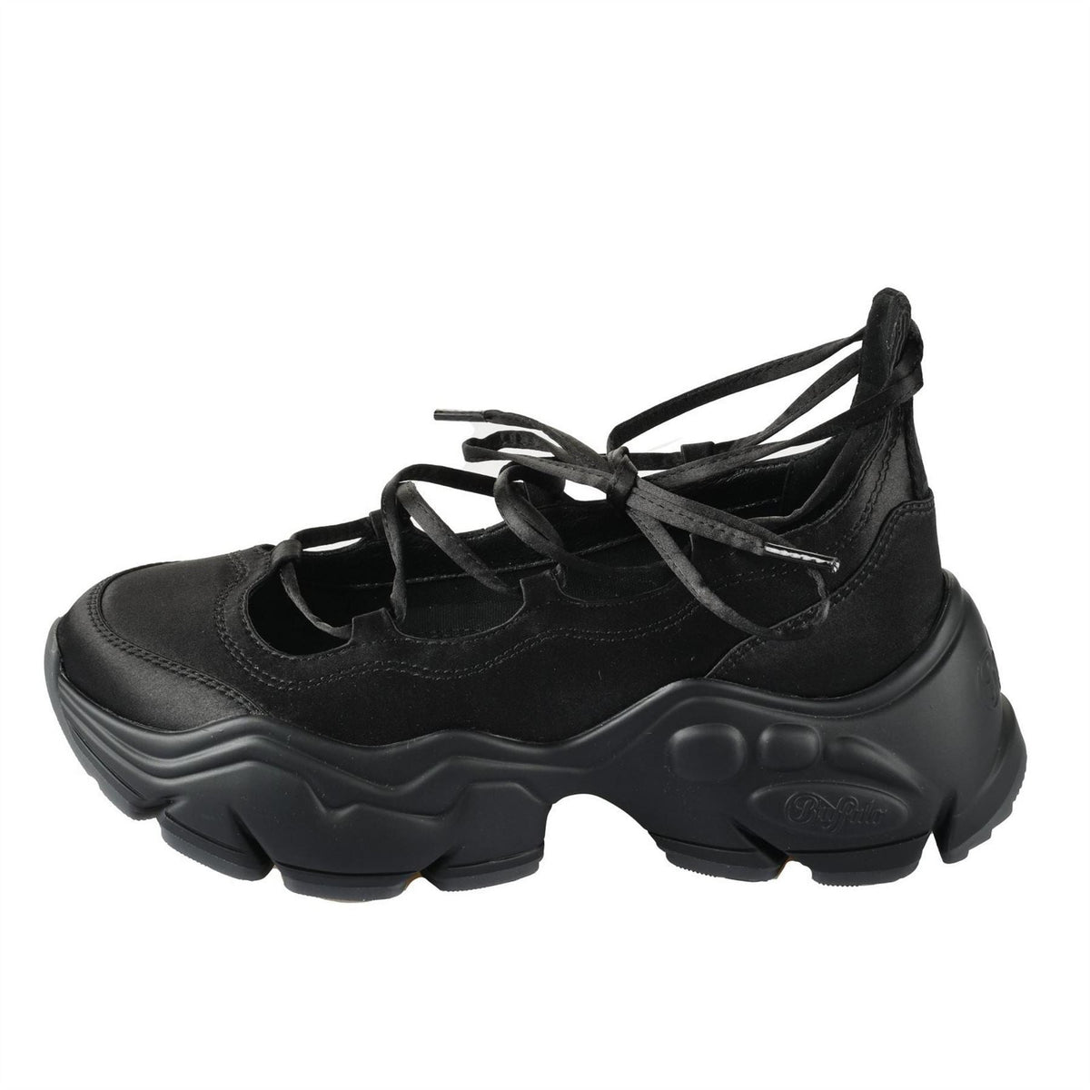 Buffalo Textile Lace Up Ballet Pumps