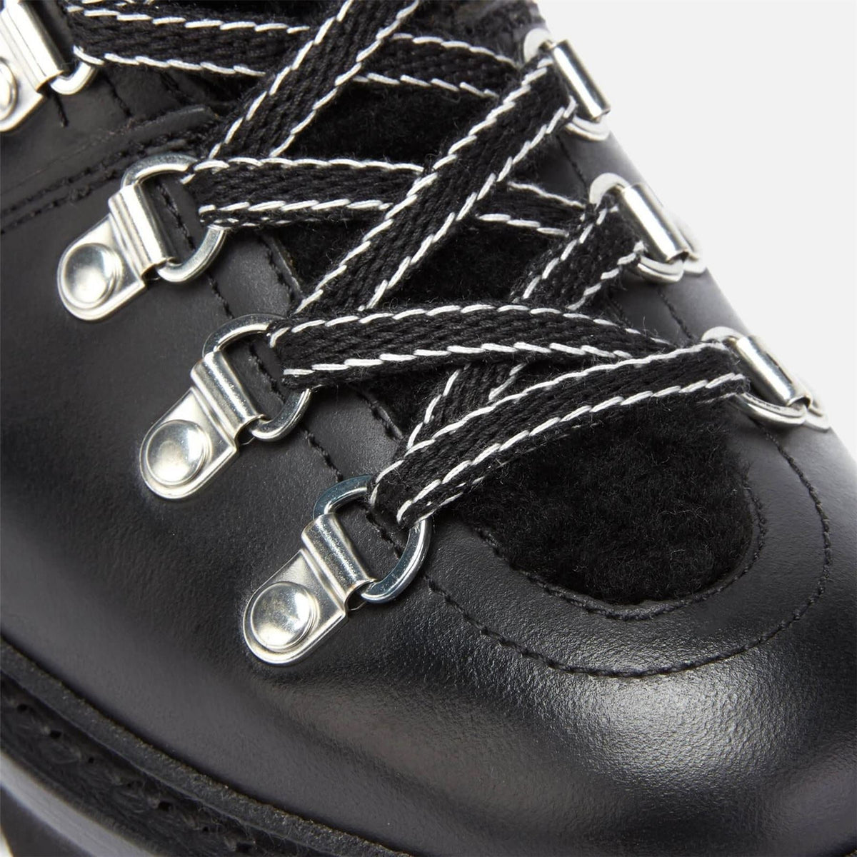 Grenson Leather Shearling Hiking Style Boots