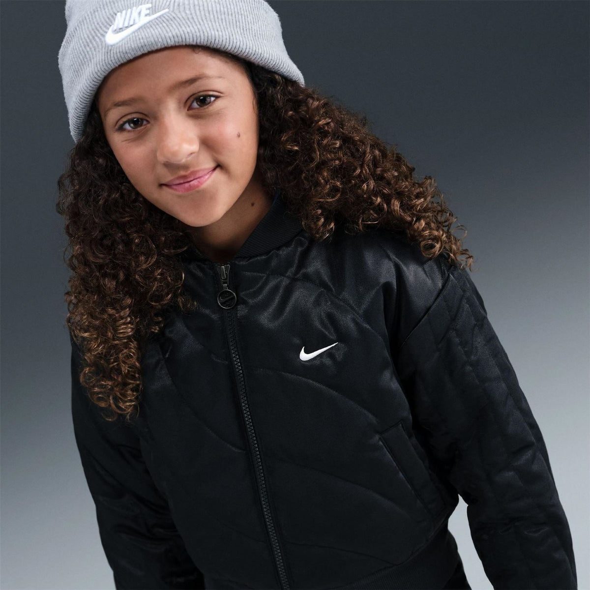Nike Solid Patterned Zipped Pocket Ribbed Cuff Windbreaker Jacket