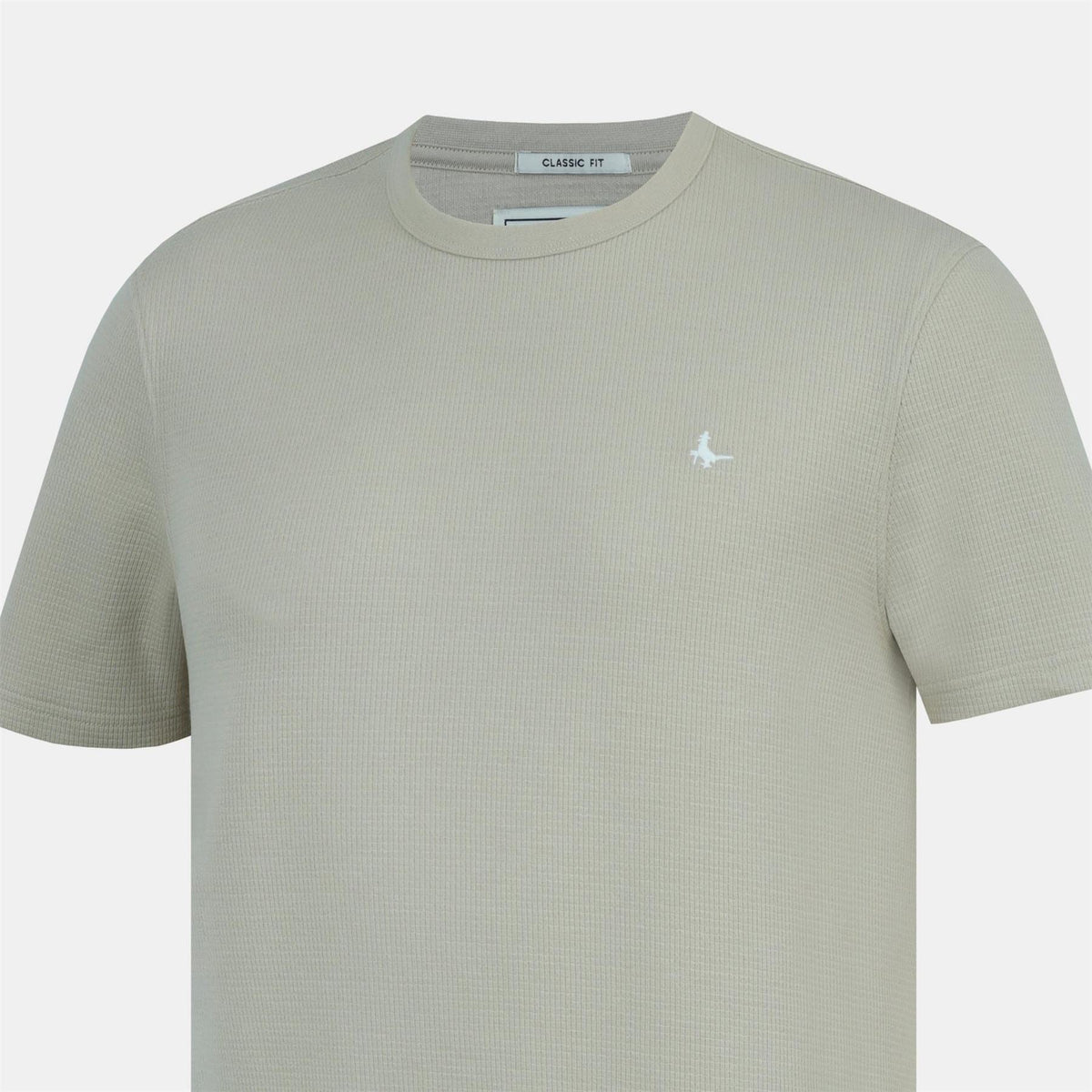 Jack Wills Texture Cotton Short Sleeve Crew Neck Embroidered T Shirt