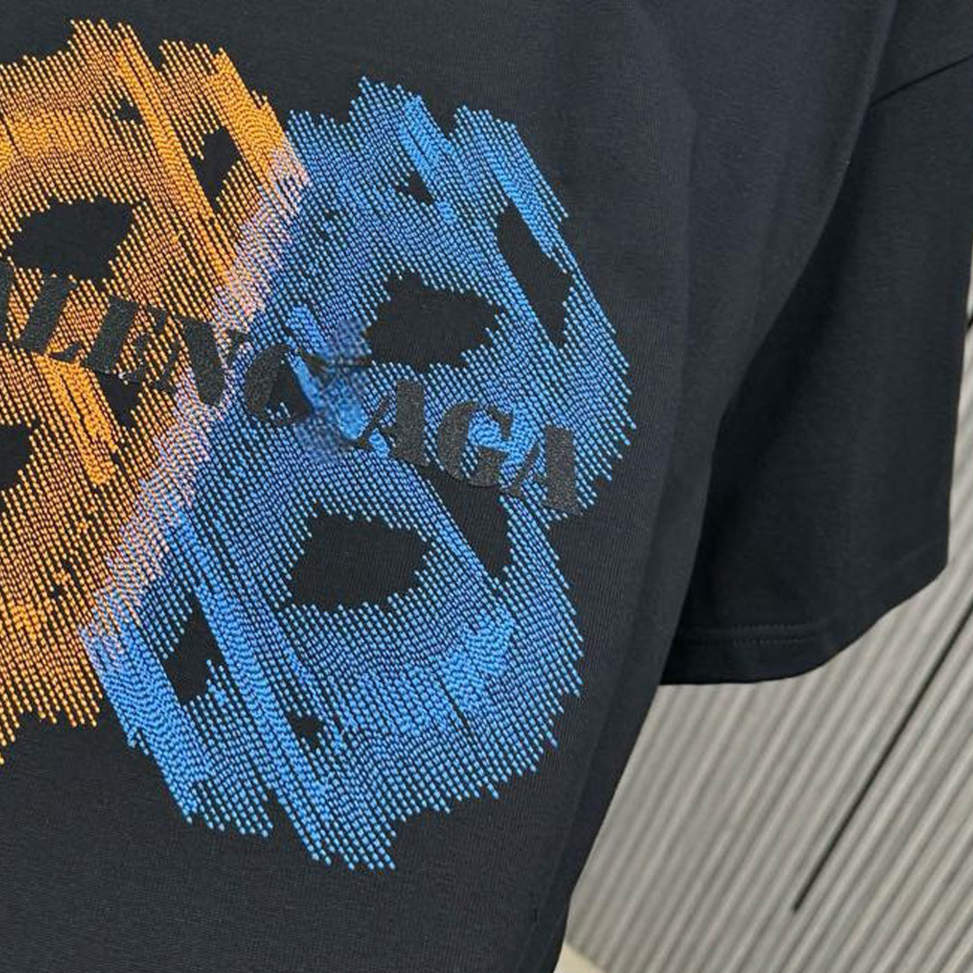 Balenciaga Two-Tone Crayon BB Monogram T-Shirt in Black & White
