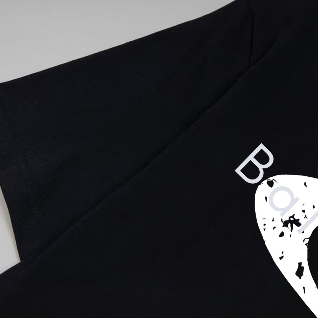 Balenciaga Distressed G Emblem T-Shirt in Black & White