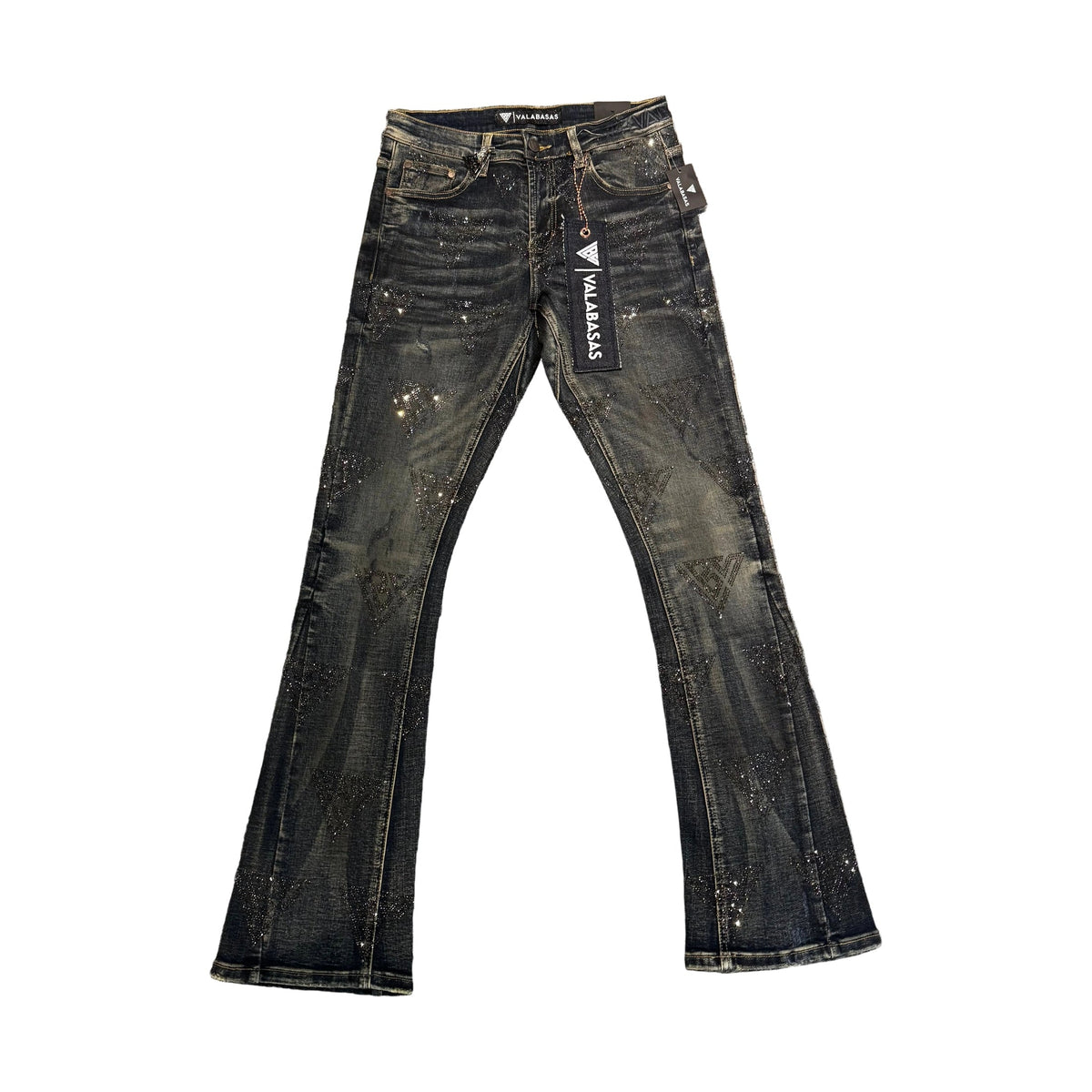Valabasas Dirty Blue Jean Logo Bling