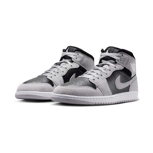 Air Jordan 1 Mid 'Light Smoke Grey Black' Men's Shoes