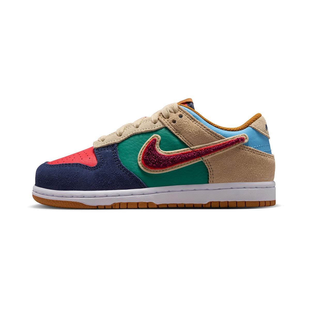 Nike Dunk Low 'Speed Red Green Noise' Little Kids' Shoes