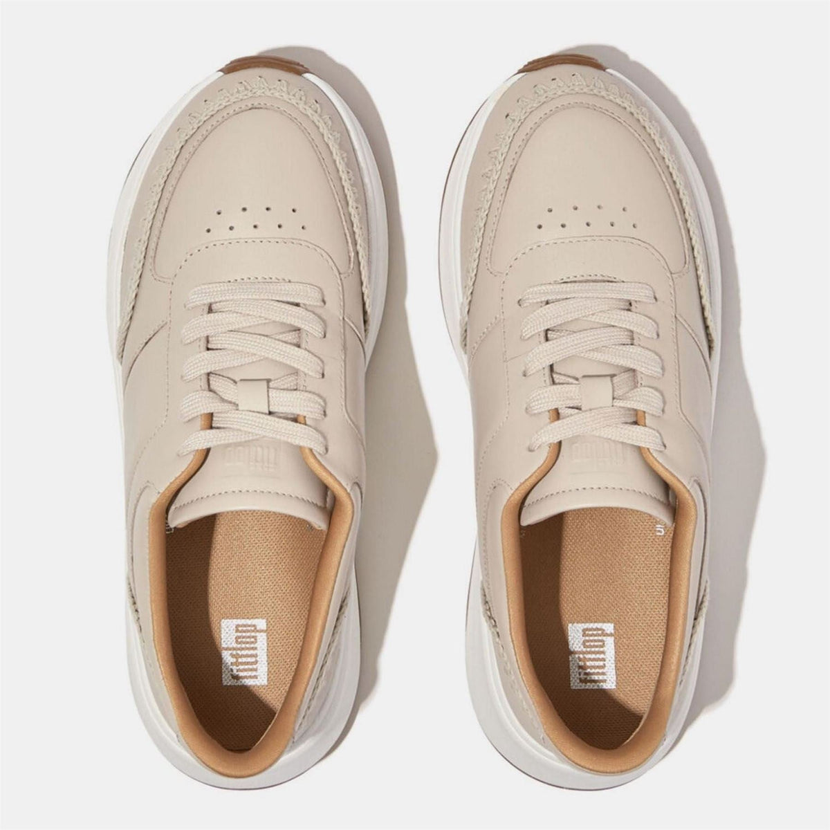 Fit Flop Mode Crochet Stitch Leather Flatform Trainers