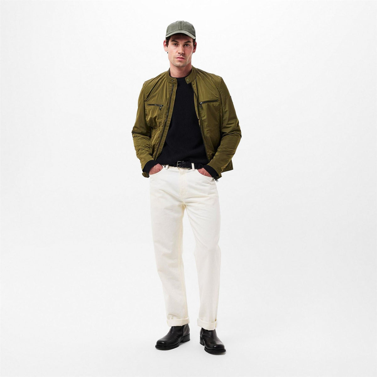 Belstaff Mens Weather Resistant Bomber Jacket