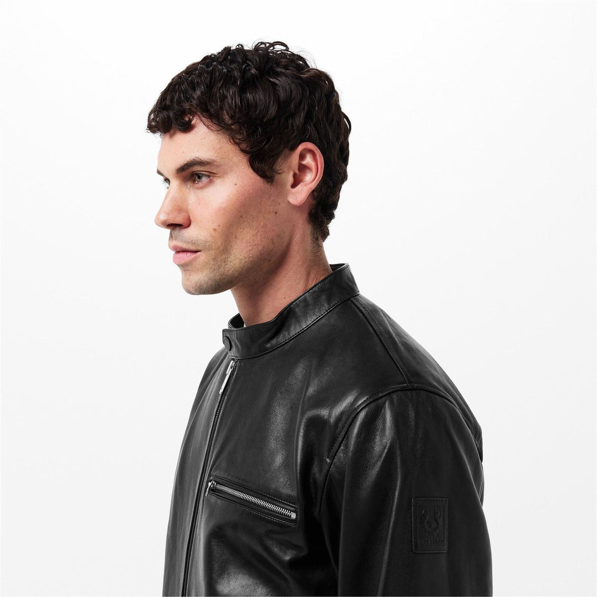 Belstaff Mens Track Racer Leather Tailored Fit Jacket