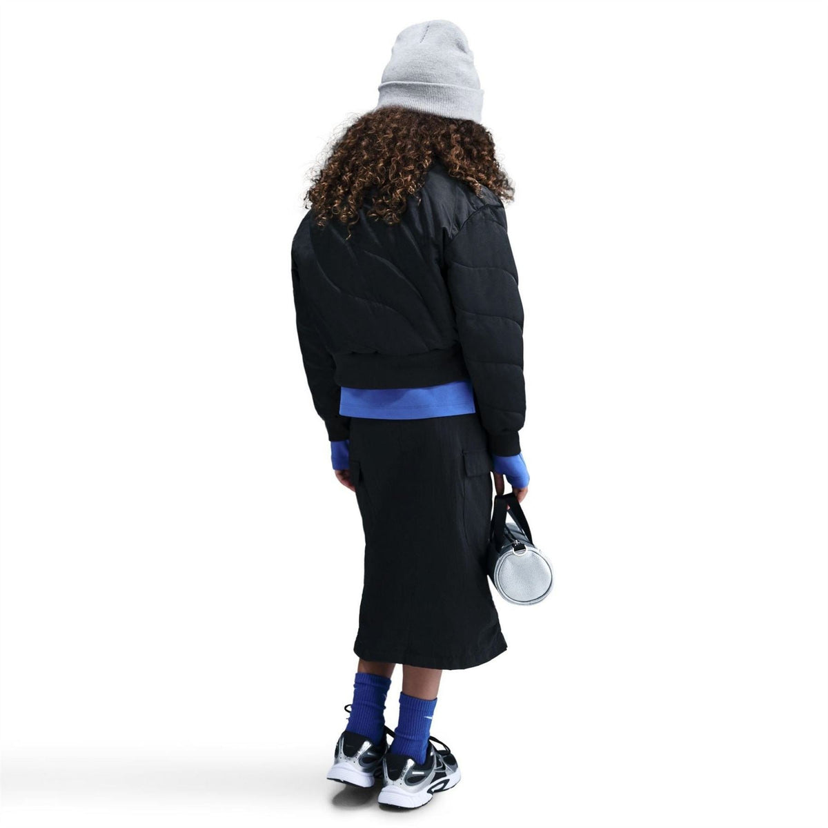 Nike Solid Patterned Zipped Pocket Ribbed Cuff Windbreaker Jacket