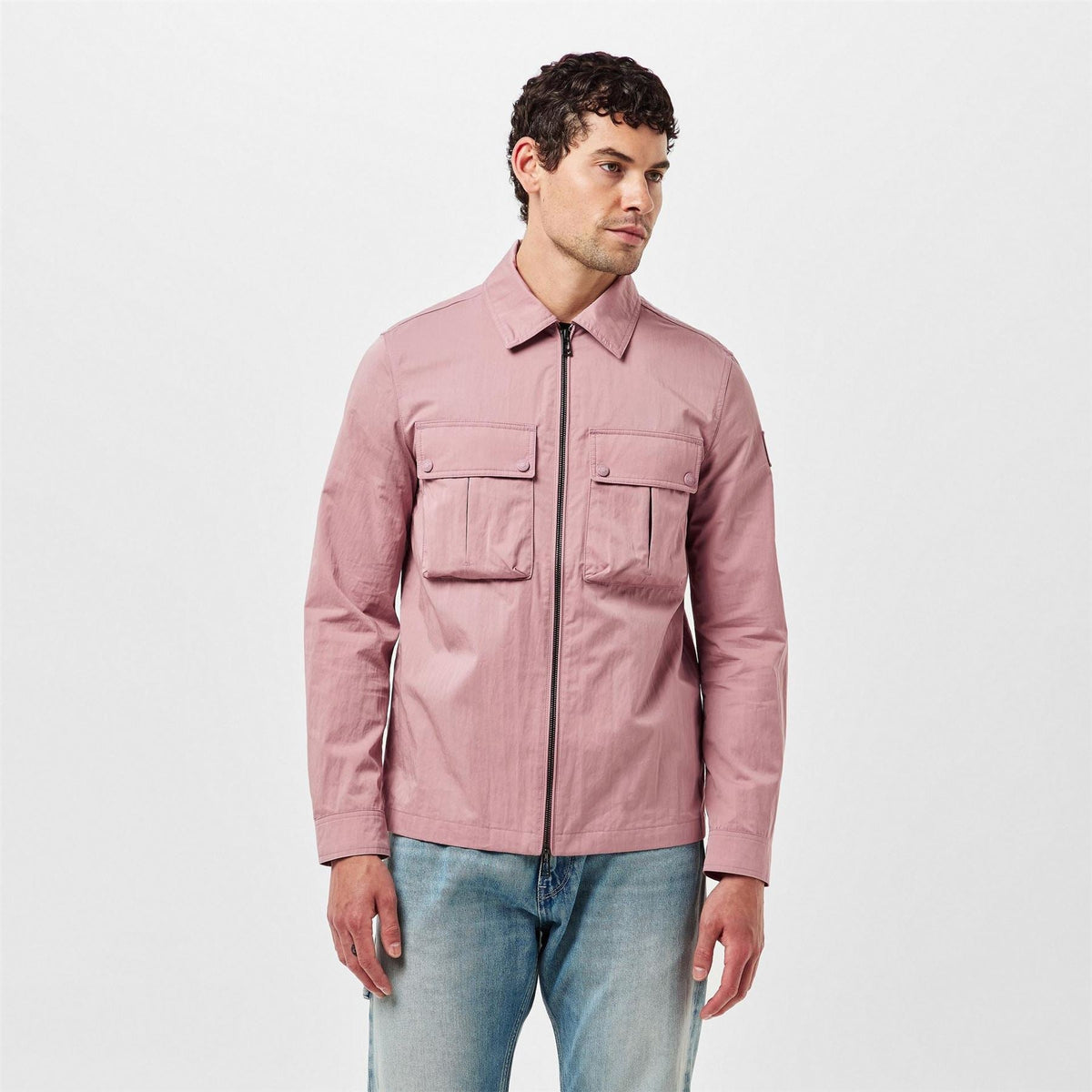 Belstaff Mens Stride Zip Collar Long Sleeve Overshirt