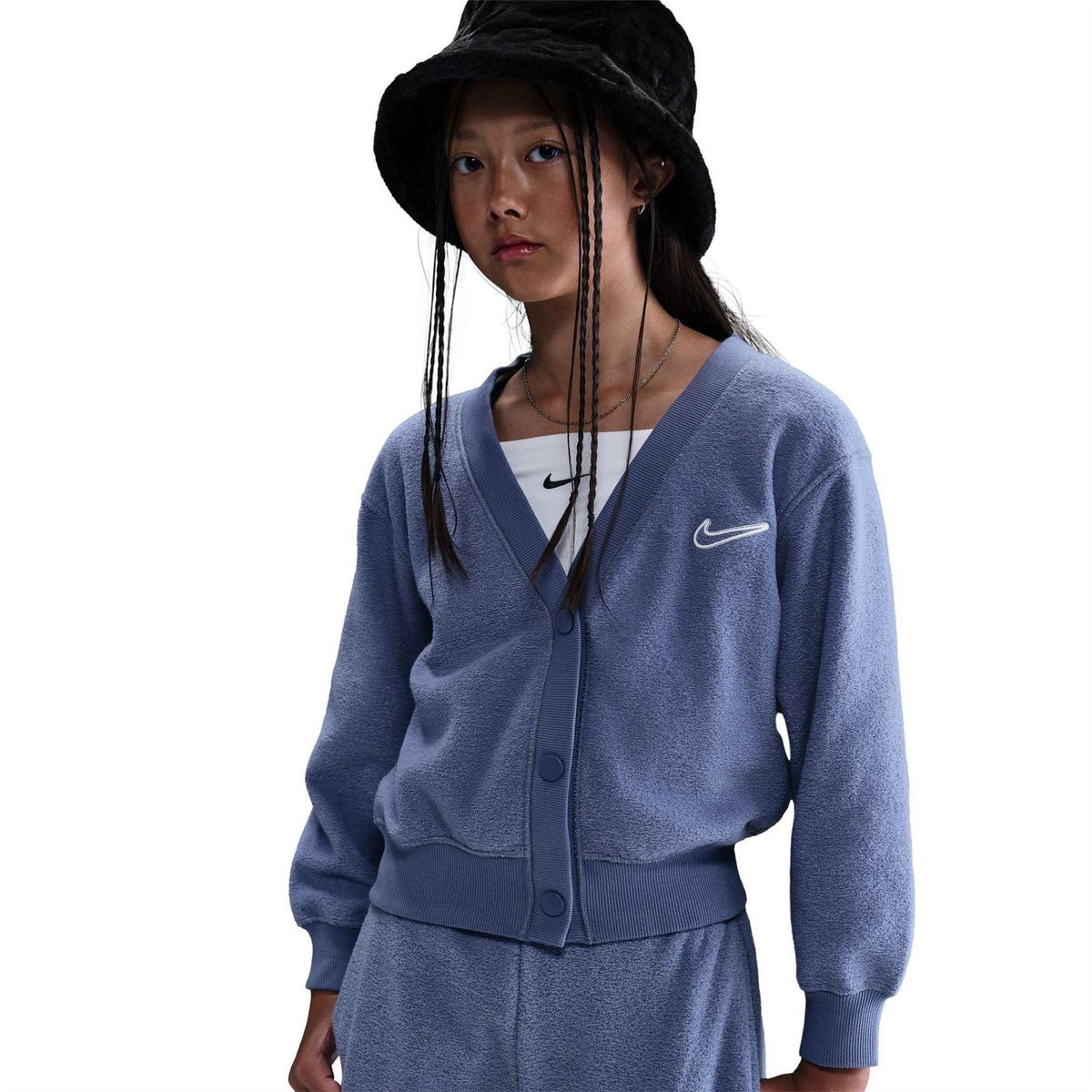 Nike V-Neck Three-Quarter Sleeve Cuff Warm Sweatshirt