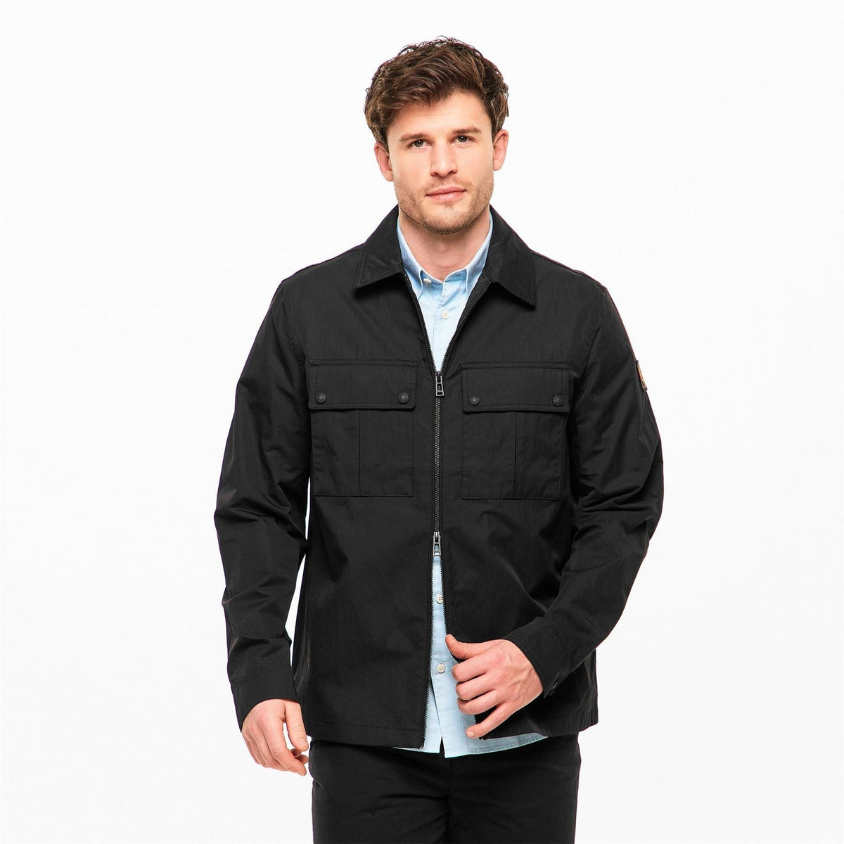 Belstaff Mens Stride Zip Collar Long Sleeve Overshirt