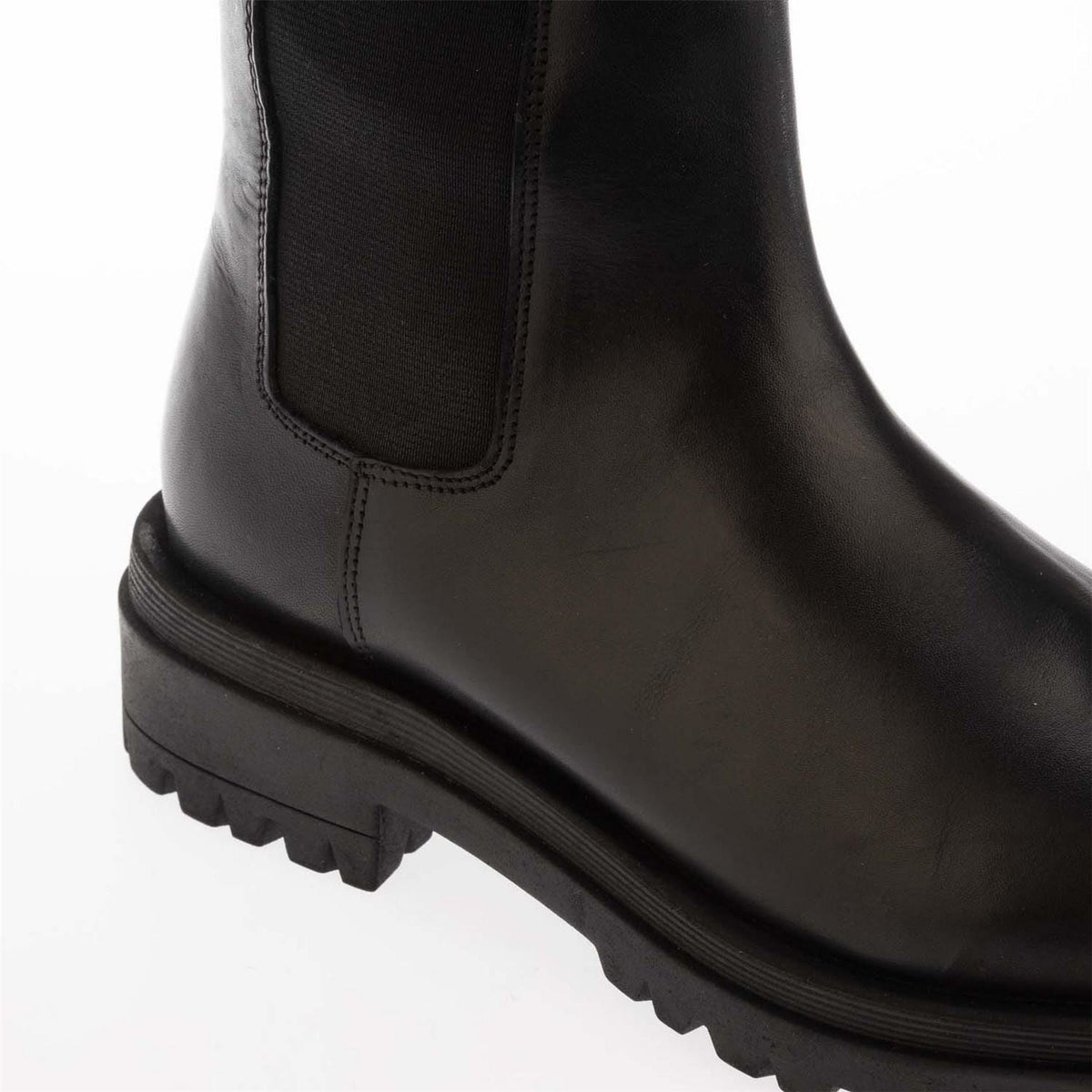 Dune Elasticated Leather Knee High Boots