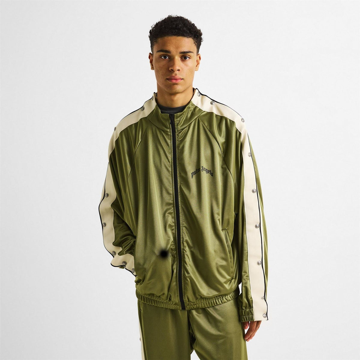 Palm Angels Funnel Neck Bomber Collar Long Sleeve Athletic Top