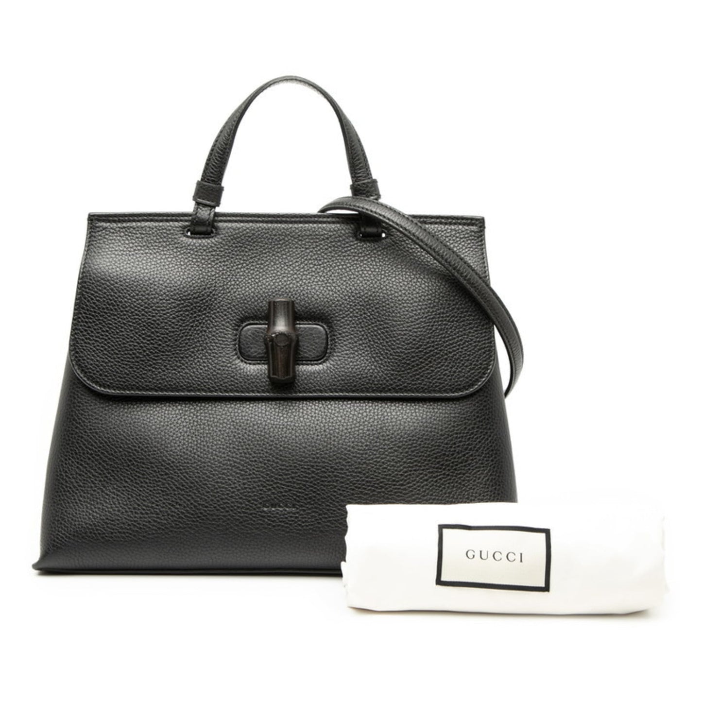 Gucci Black Leather Handbag Shoulder Bag (Pre-Owned)