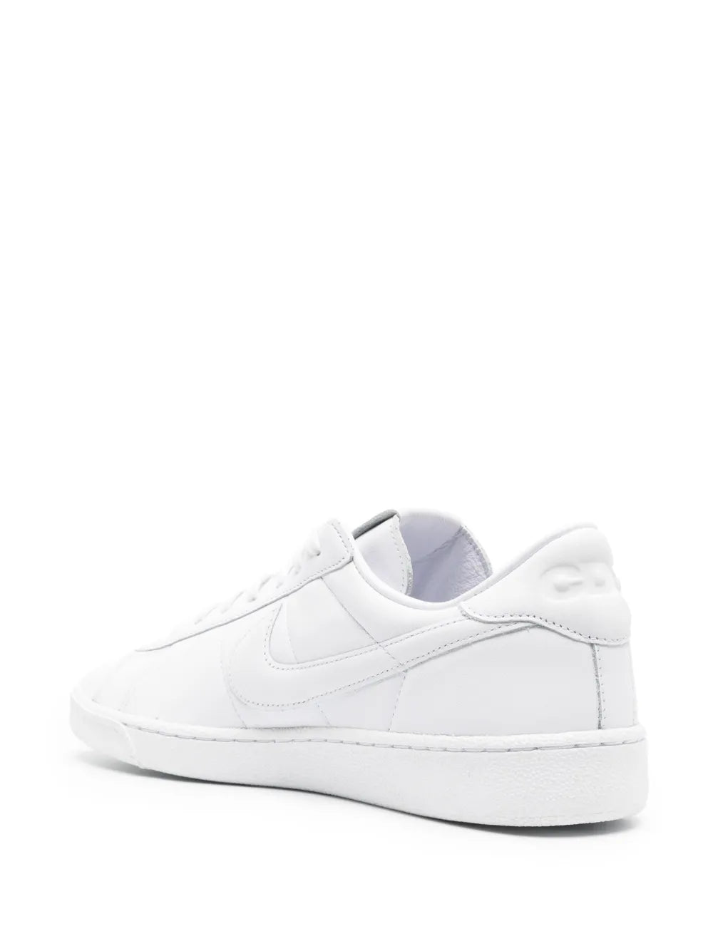 Black Comme Des Gar ns X Nike Swoosh-Embroidery Leather Sneakers