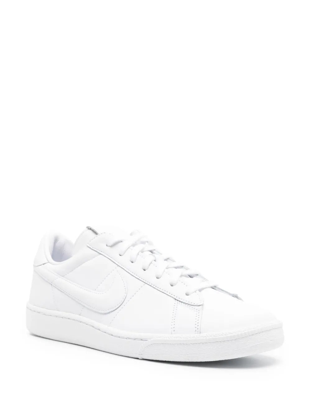 Black Comme Des Gar ns X Nike Swoosh-Embroidery Leather Sneakers