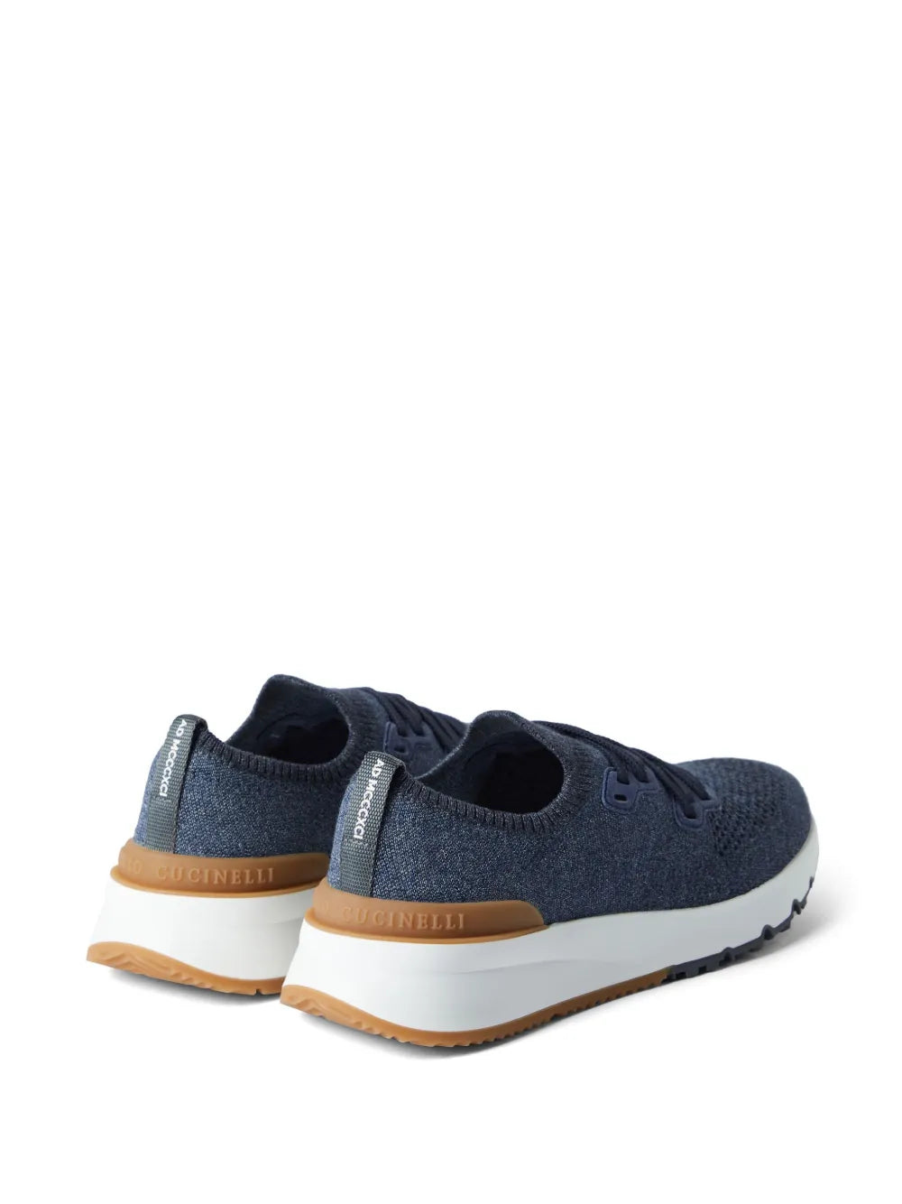 Brunello Cucinelli Mesh Knitted Lace Up Sneakers