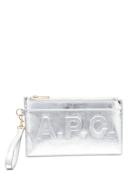 A.P.C.zip-up leather clutch bag