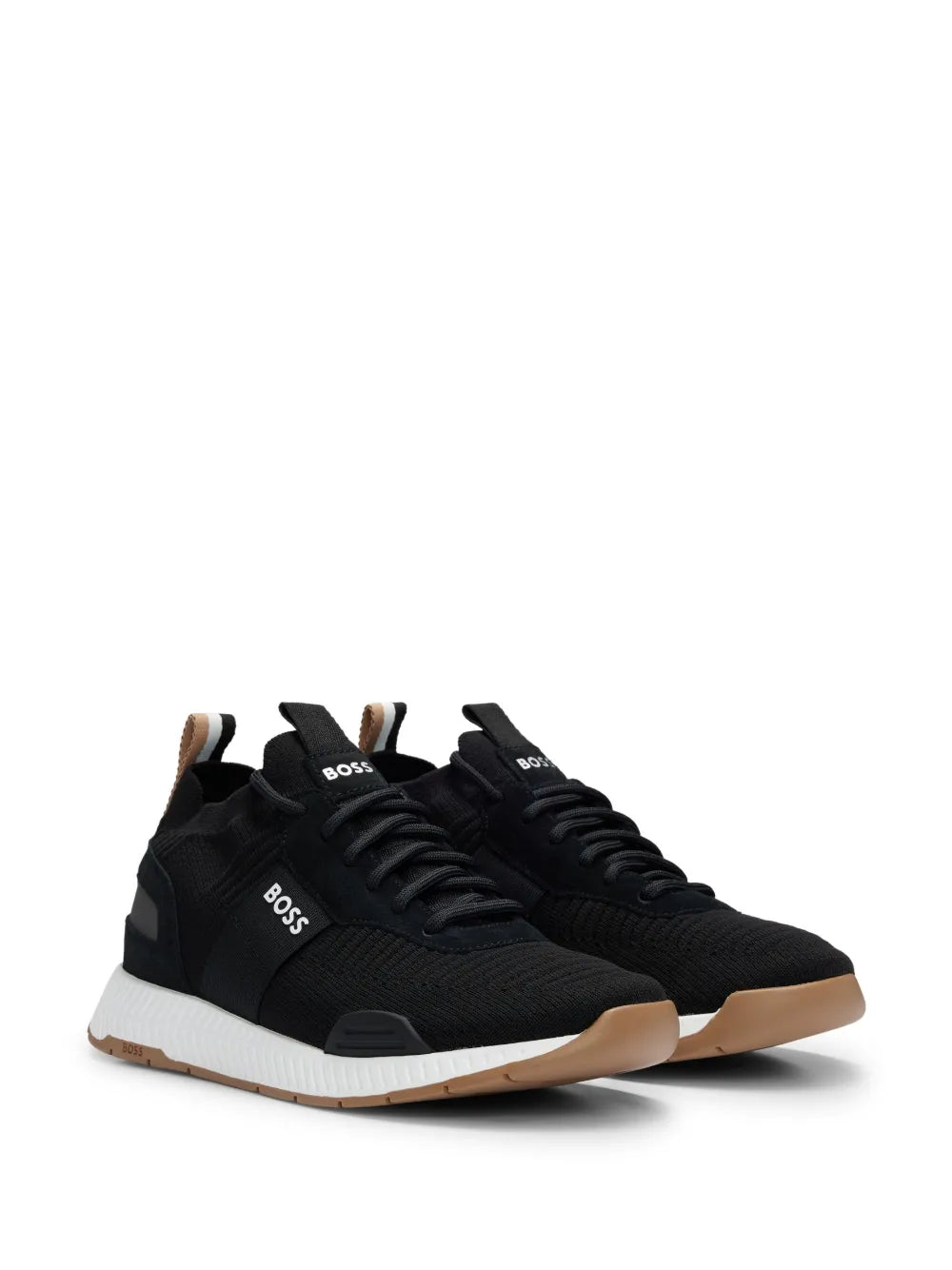 Boss Knitted-Upper Low-Top Sneakers