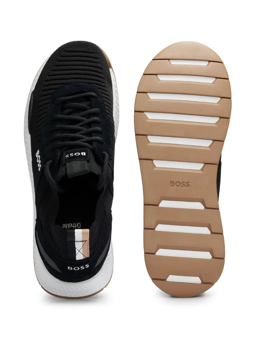 Boss Knitted-Upper Low-Top Sneakers