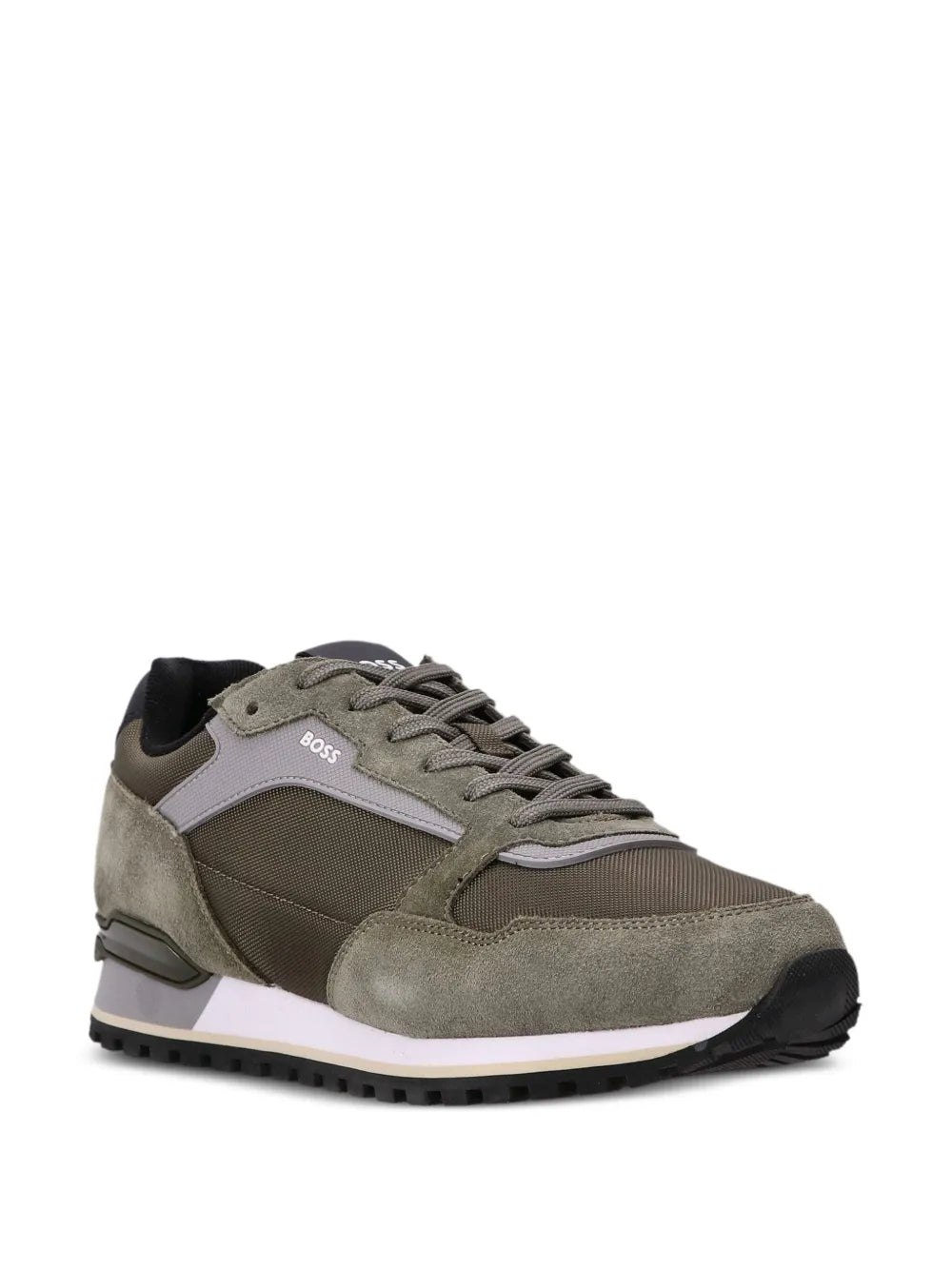 Boss Suede-Trimmed Mesh Sneakers