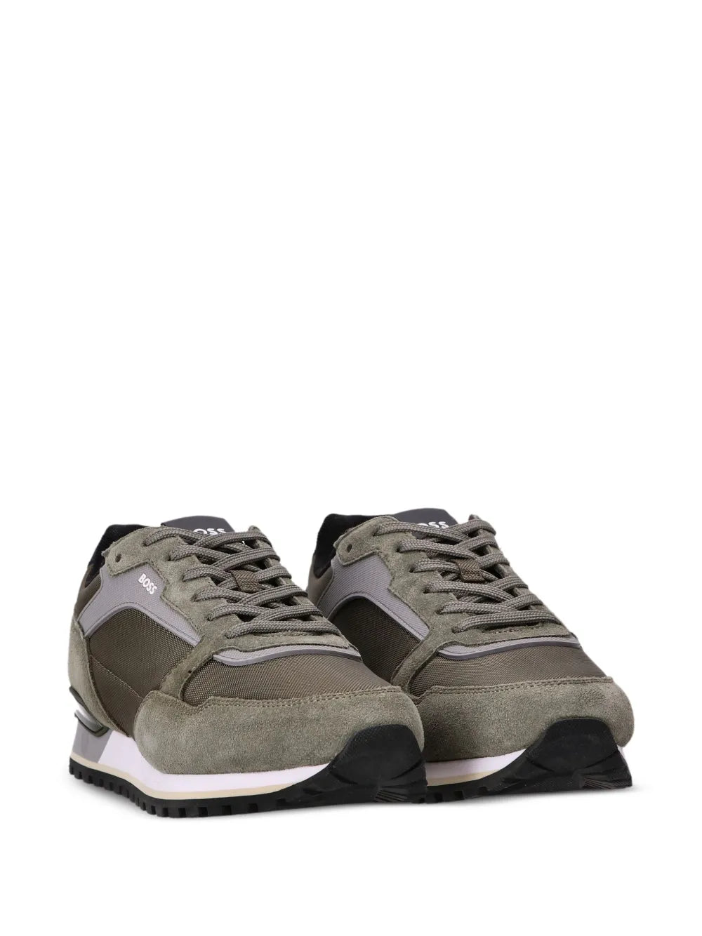 Boss Suede-Trimmed Mesh Sneakers