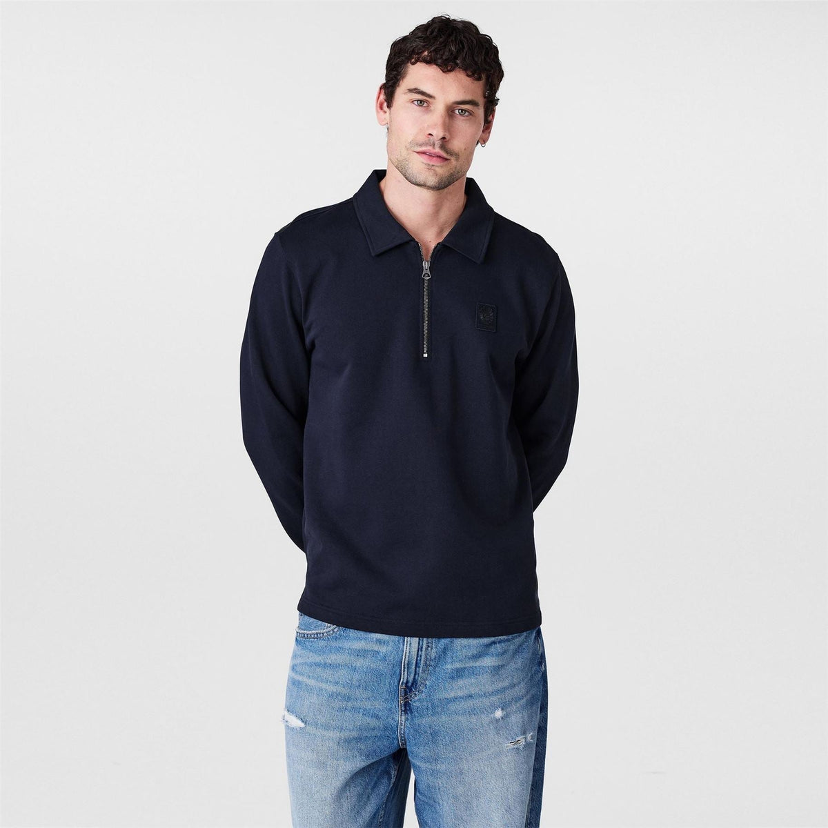 Belstaff Mens Curator Quarter Zip Fleece