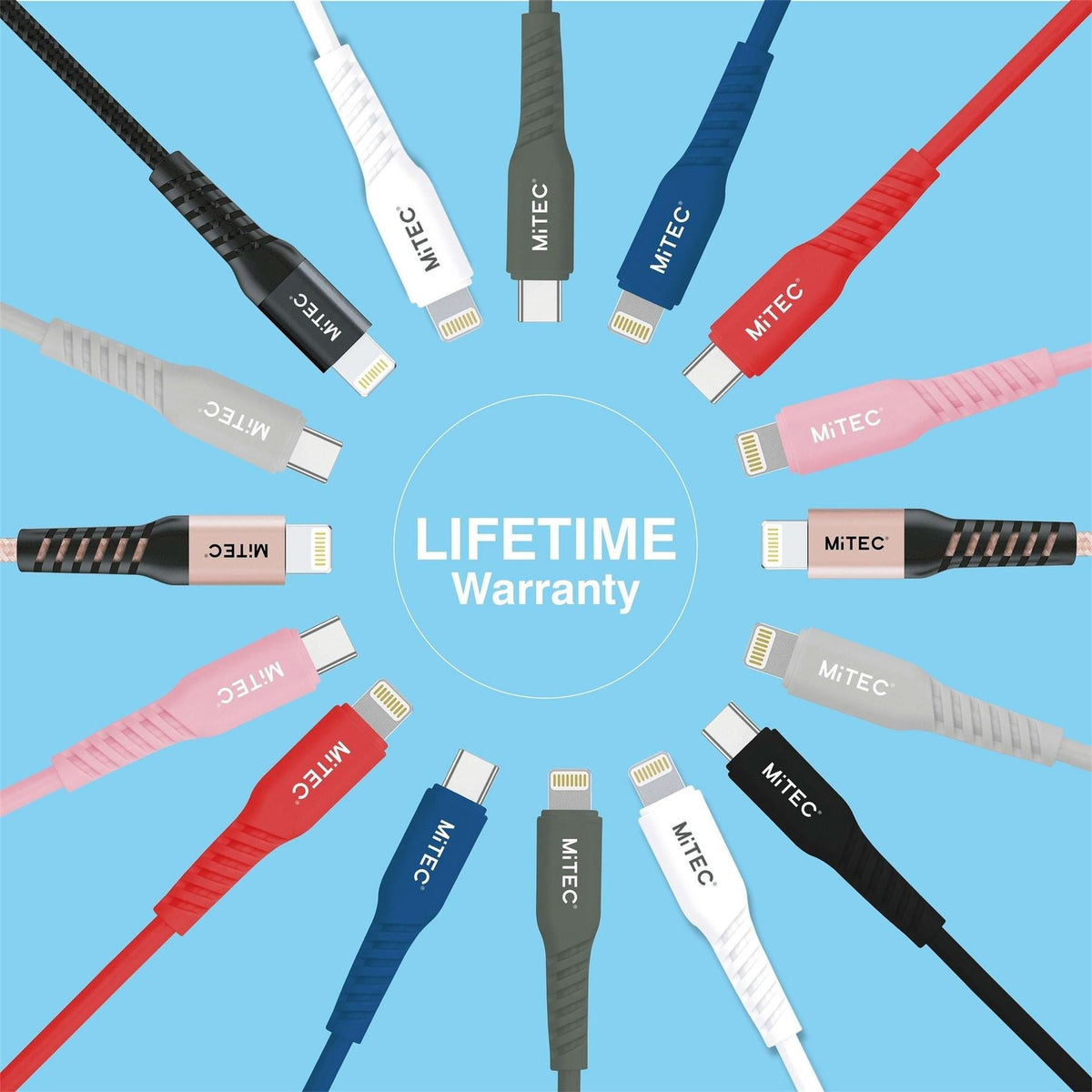 MiTEC 1M MICRO USB CABLE WHITE