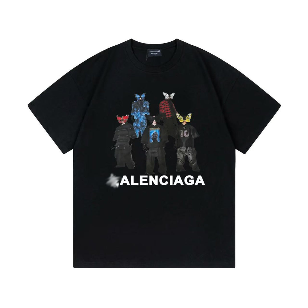 Balenciaga Masked Characters T-Shirt in Black & White