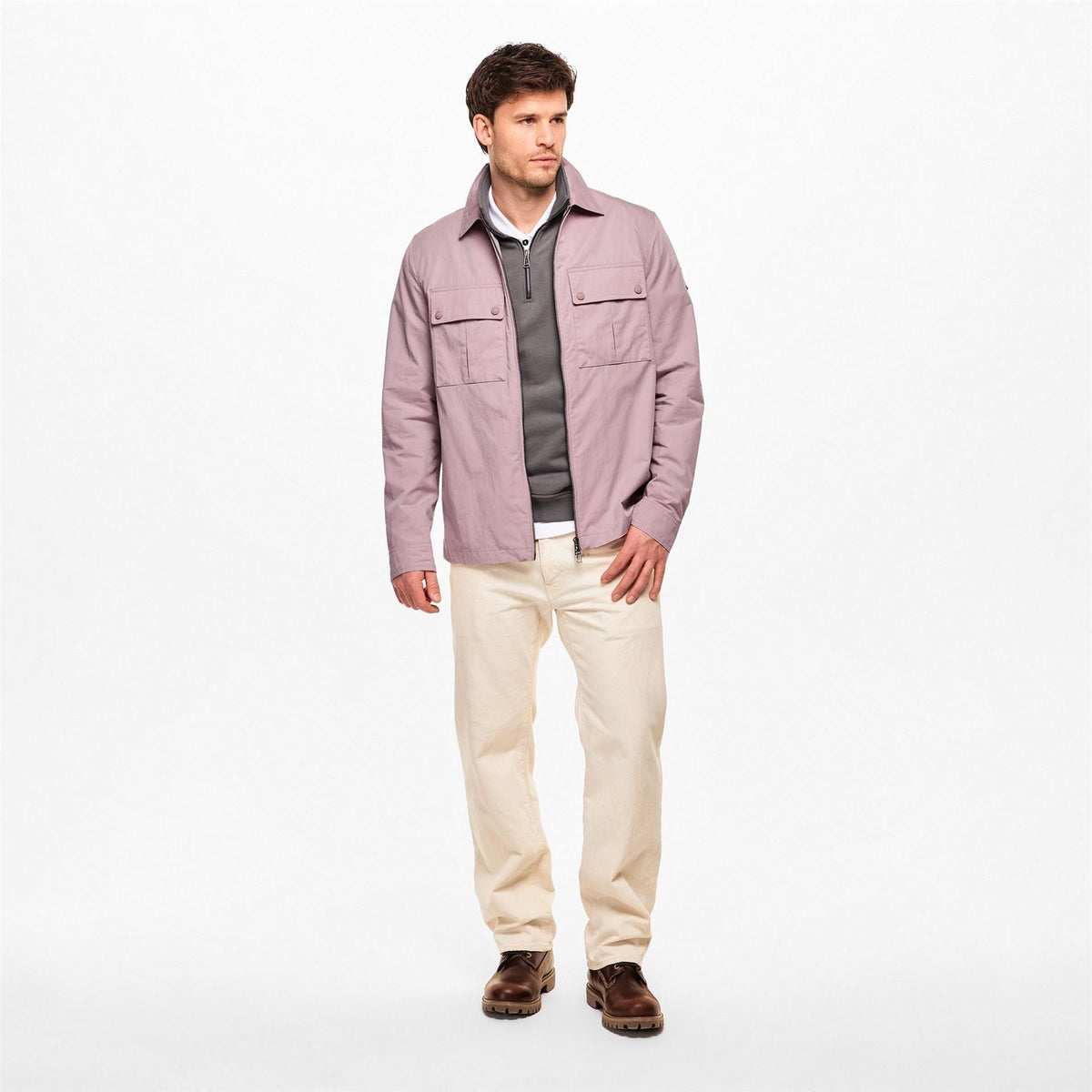 Belstaff Mens Stride Zip Collar Long Sleeve Overshirt