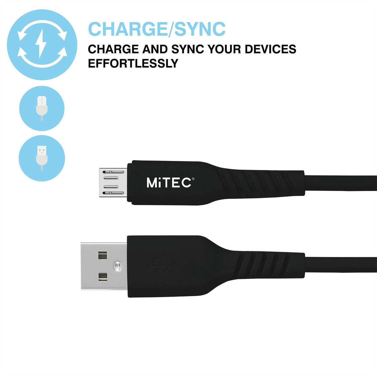 MiTEC 1M MICRO USB CABLE BLACK