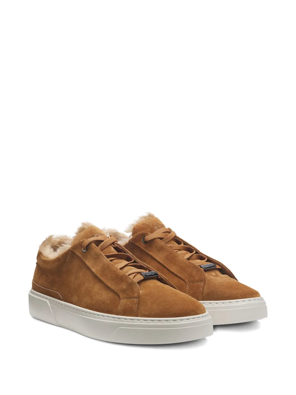 Boss Fur-Lined Lace-Up Sneakers