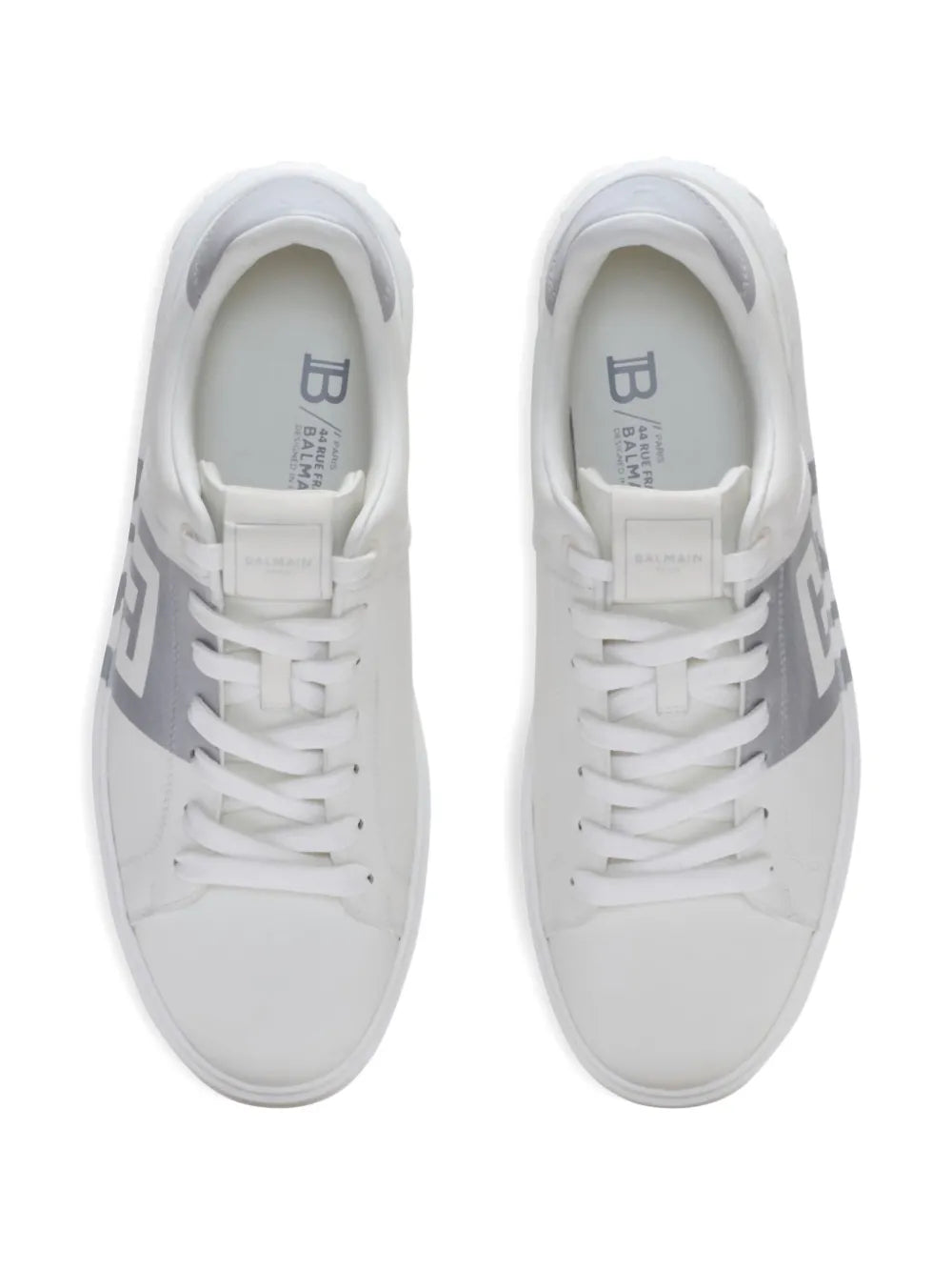 Balmain B-Court Logo-Detail Calfskin Sneakers