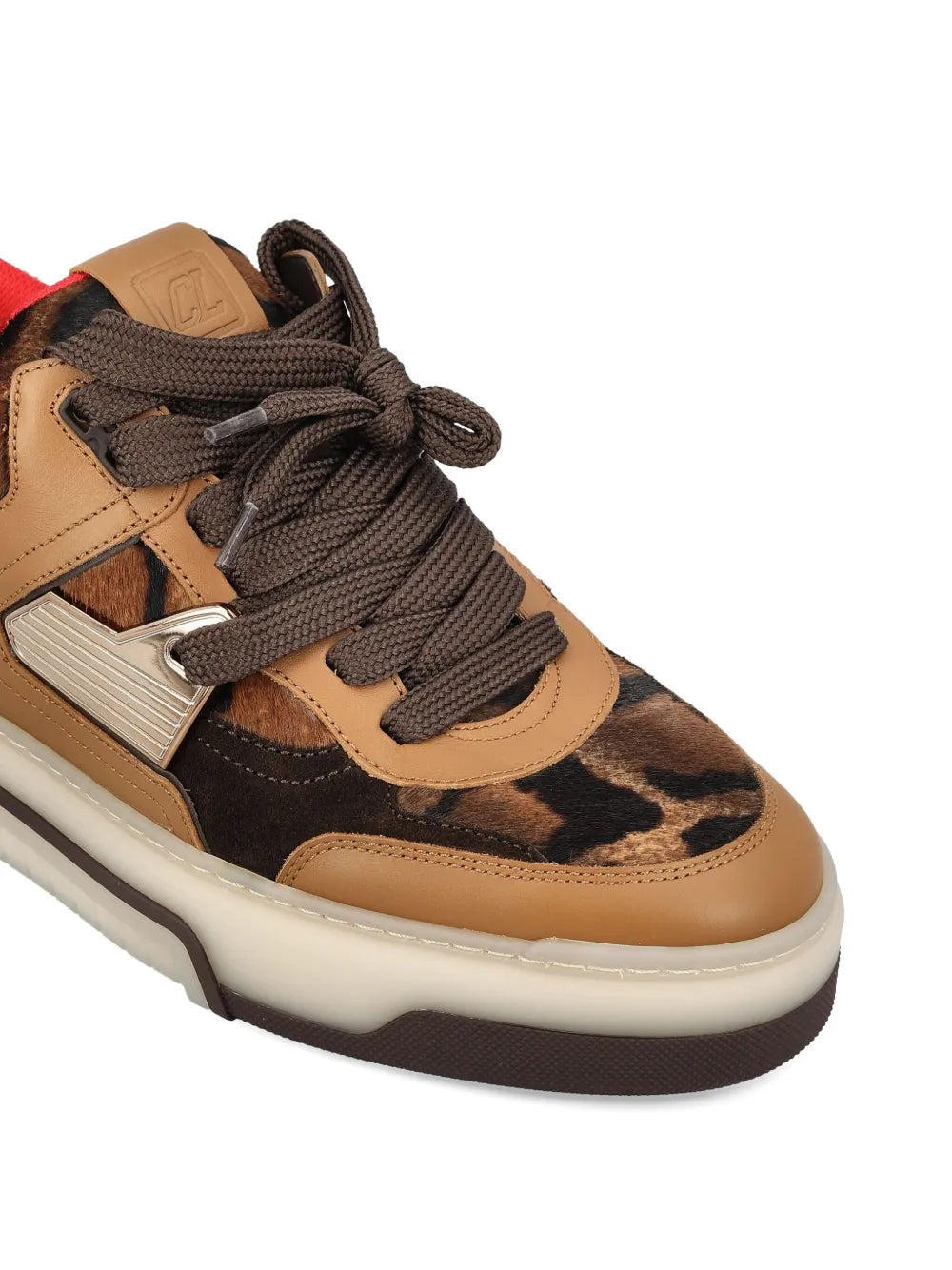 Christian Louboutin Leopard-Print Studded Sneakers