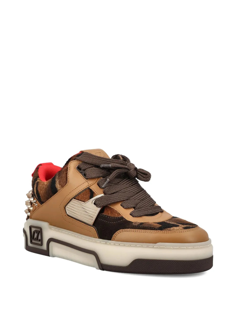 Christian Louboutin Leopard-Print Studded Sneakers