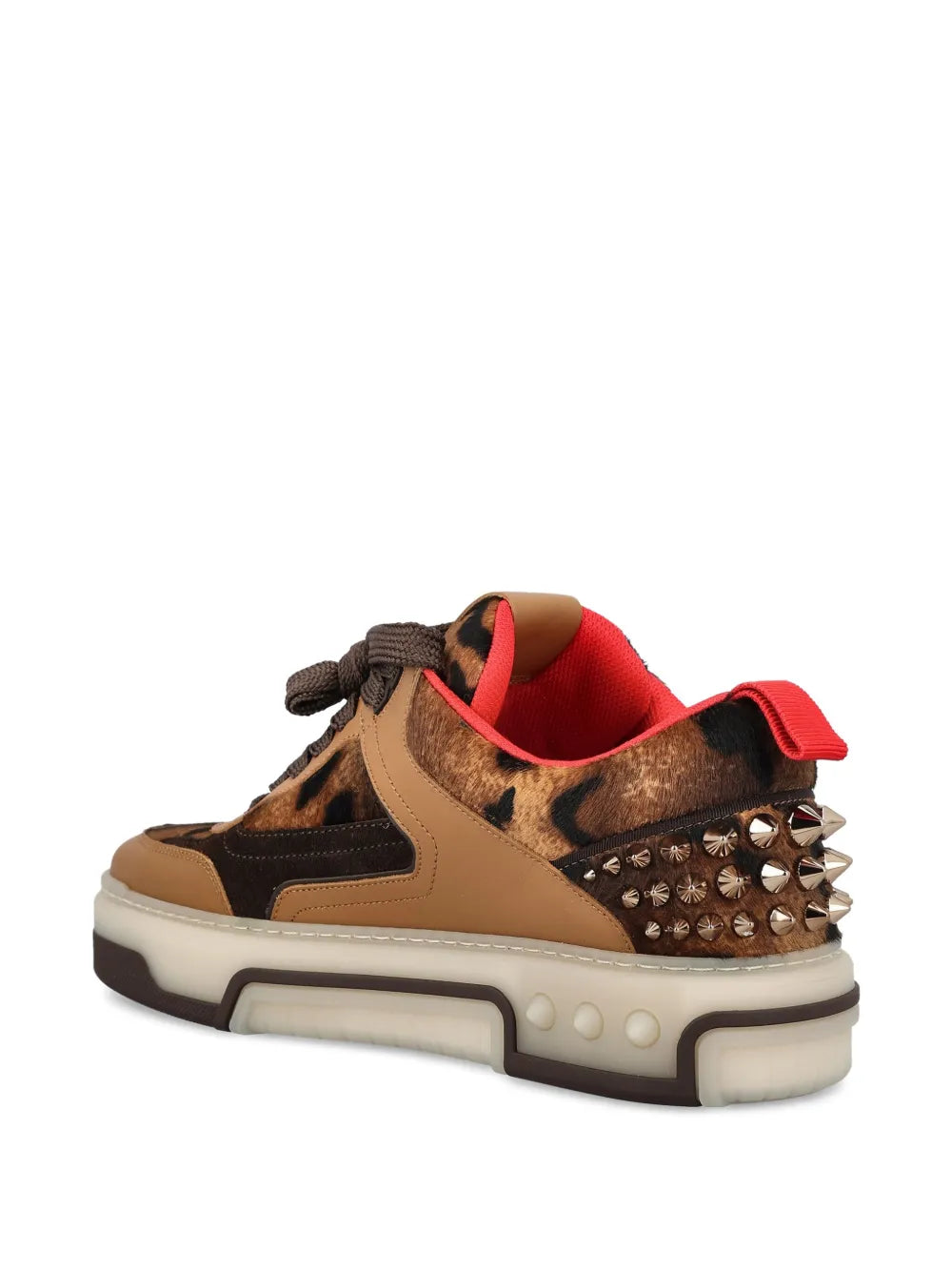 Christian Louboutin Leopard-Print Studded Sneakers