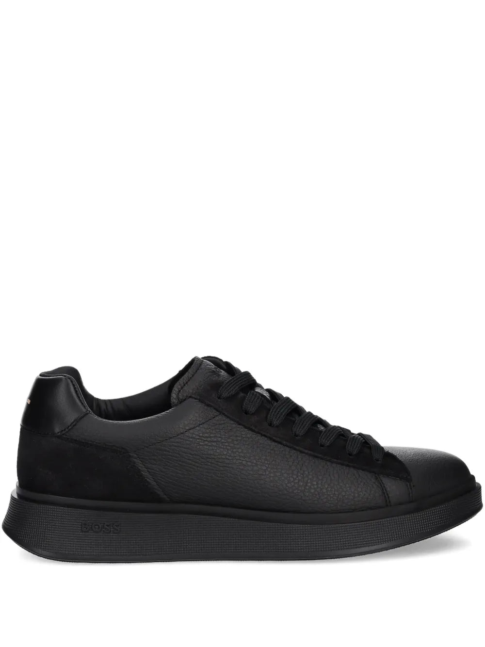 Boss Textured-Leather Panelled Sneakers