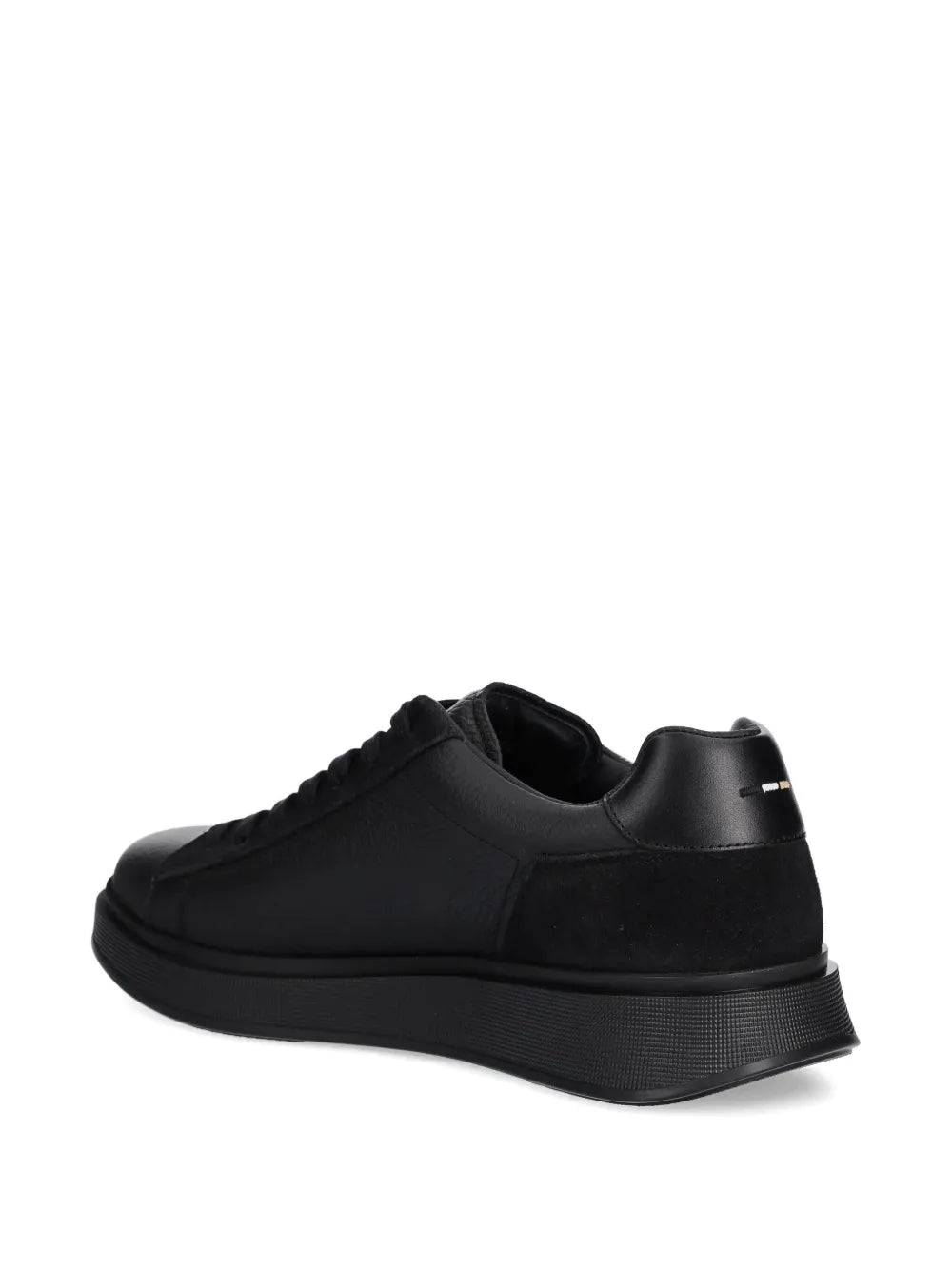 Boss Textured-Leather Panelled Sneakers