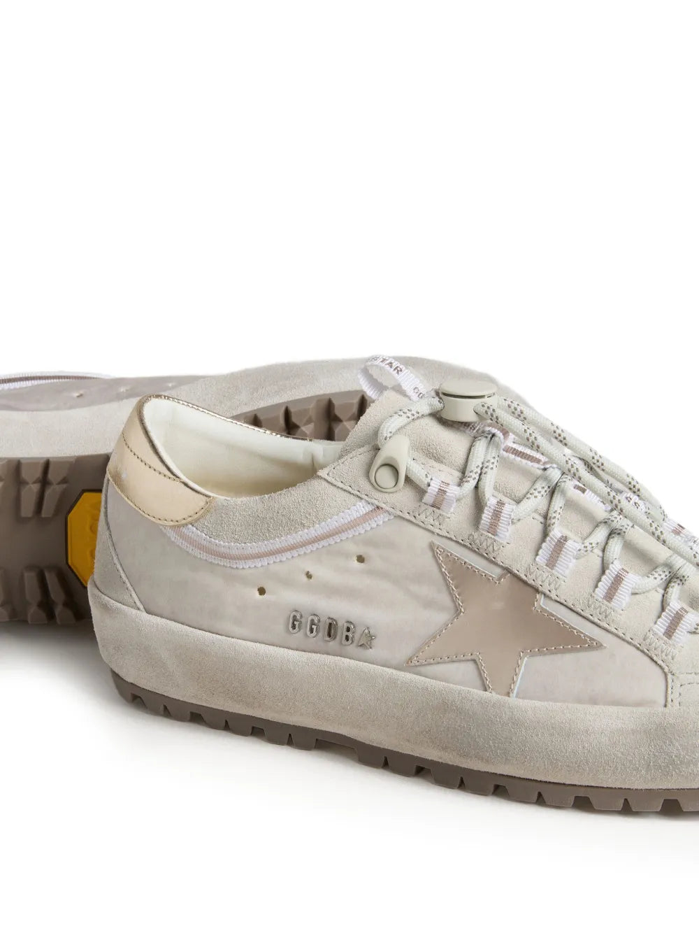 Golden Goose Super-Star Ski In Light Gray Nylon With Metallic Leather
