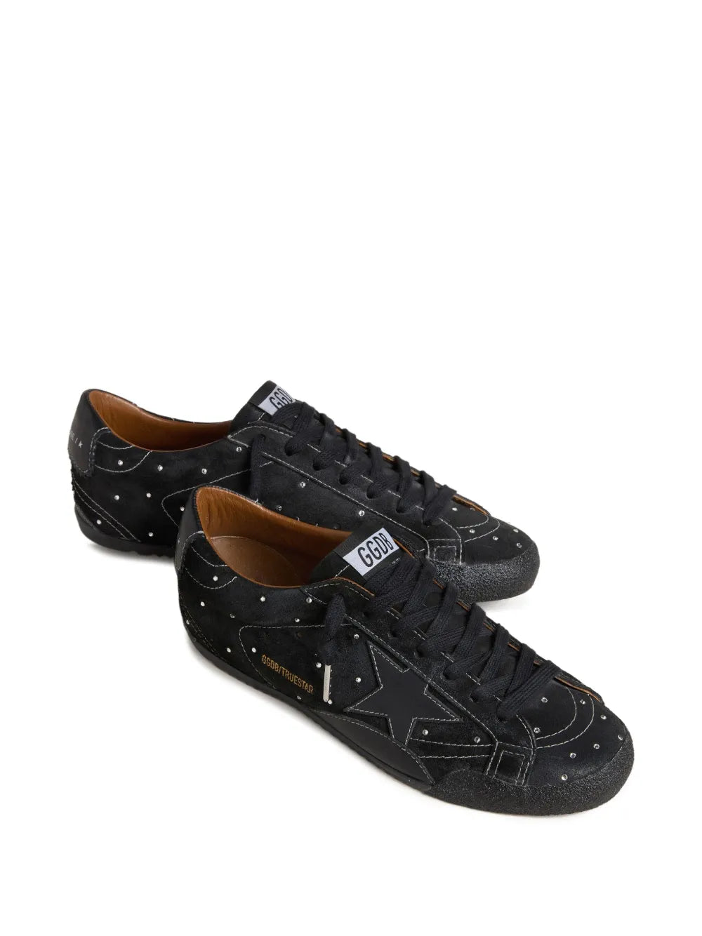 Golden Goose True-Star In Black Suede With Swarovski Crystals