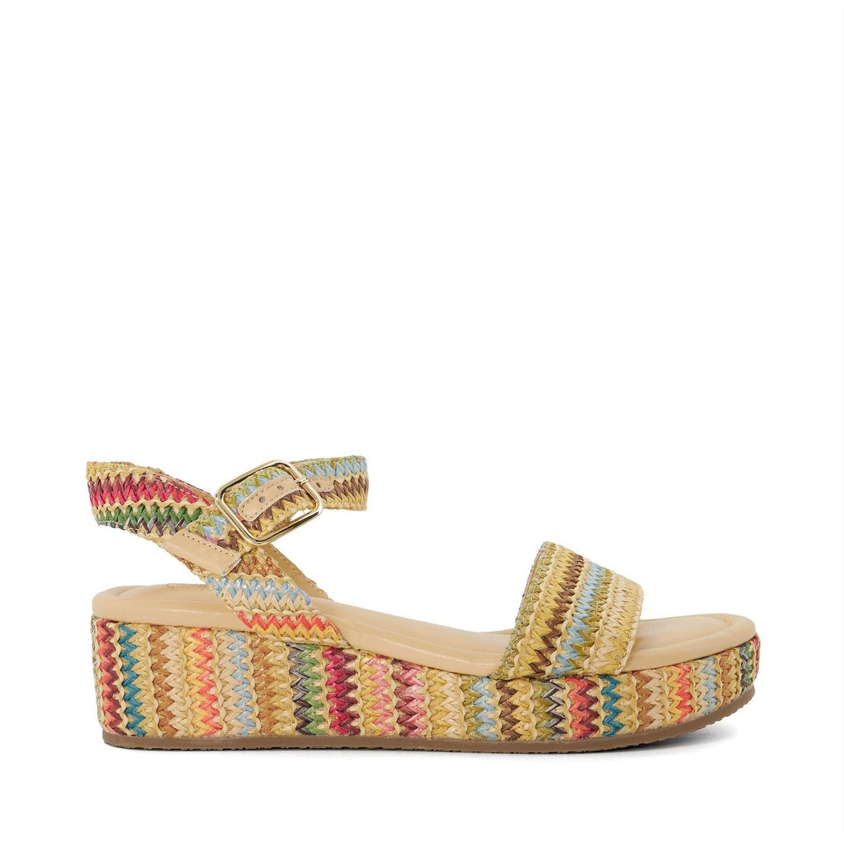 Dune Lo Lazer Open Toe Flat Slide Sandals