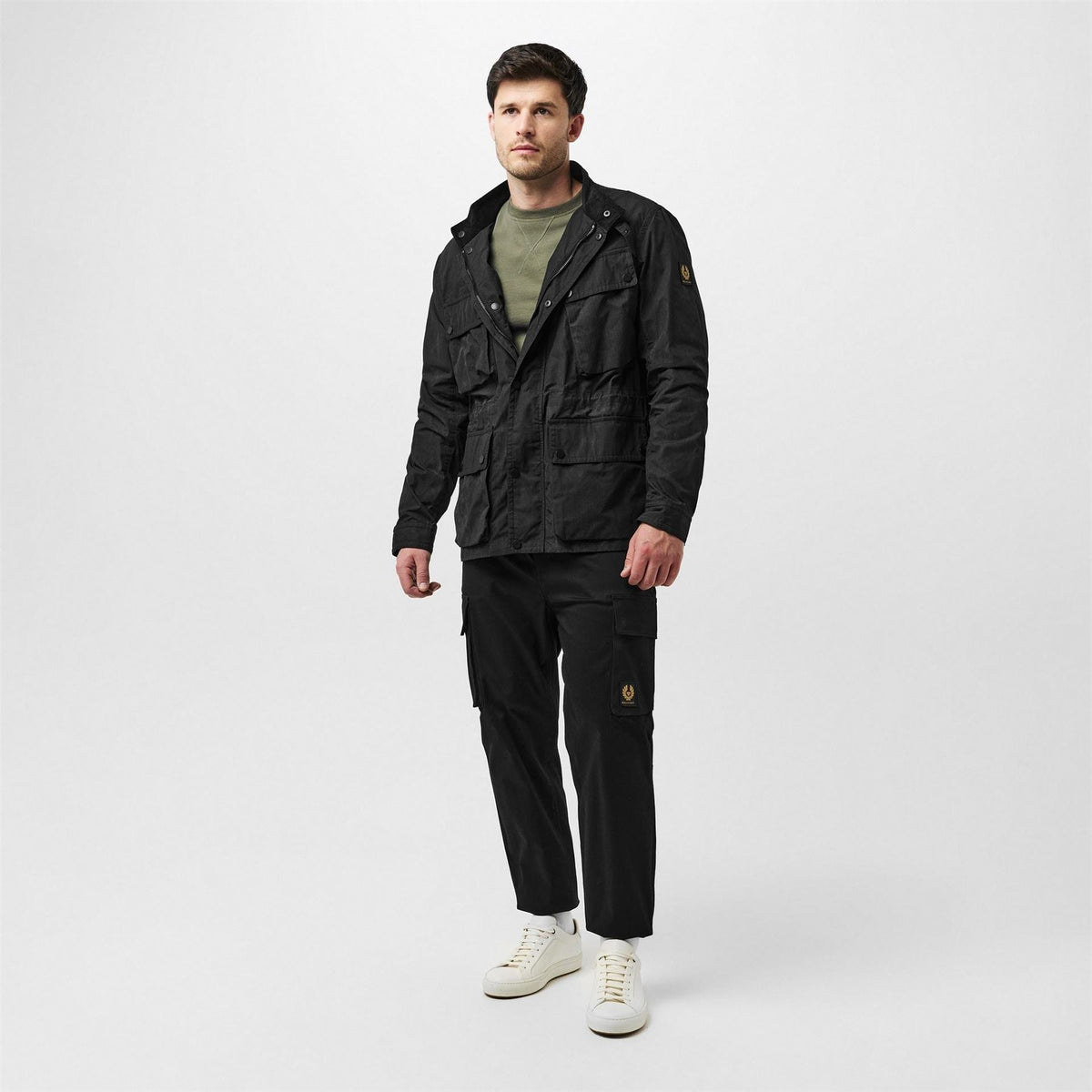 Belstaff Mens Service Fieldmaster Long Sleeve Hip Length Field Jacket