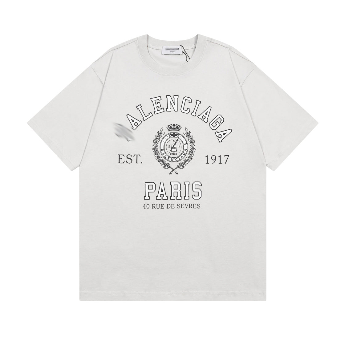 Balenciaga Est. 1917 Paris Crest T-Shirt in Black & White