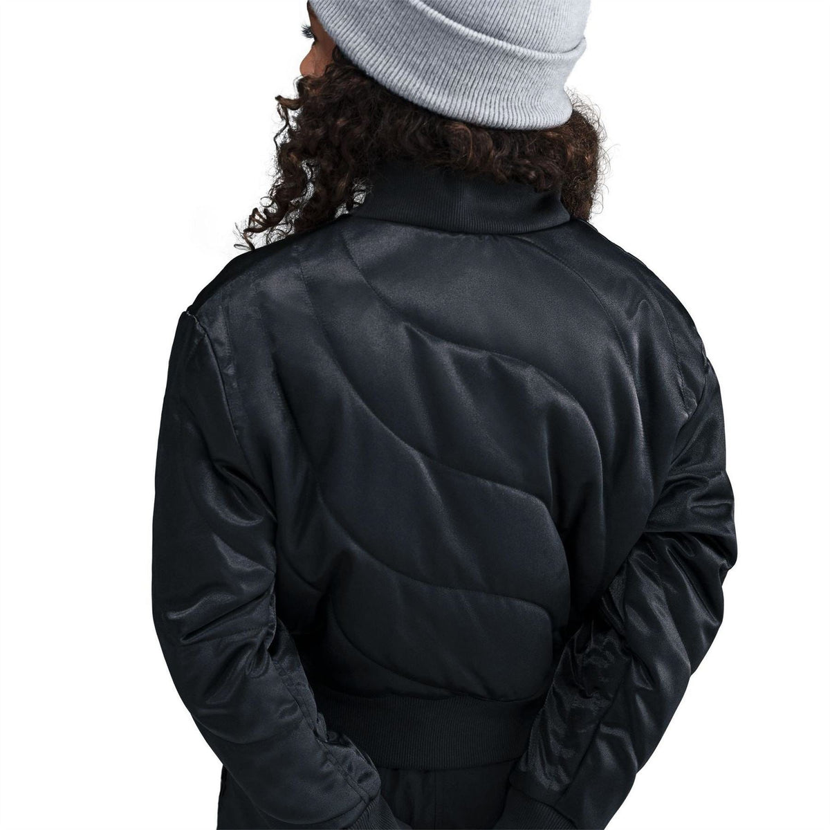 Nike Solid Patterned Zipped Pocket Ribbed Cuff Windbreaker Jacket