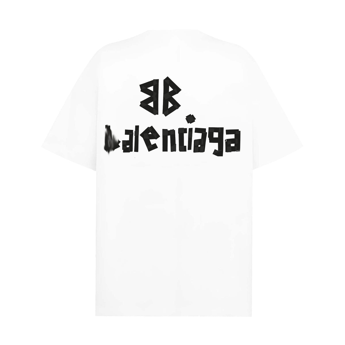 Balenciaga Brushstroke Logo T-Shirt in Black & White