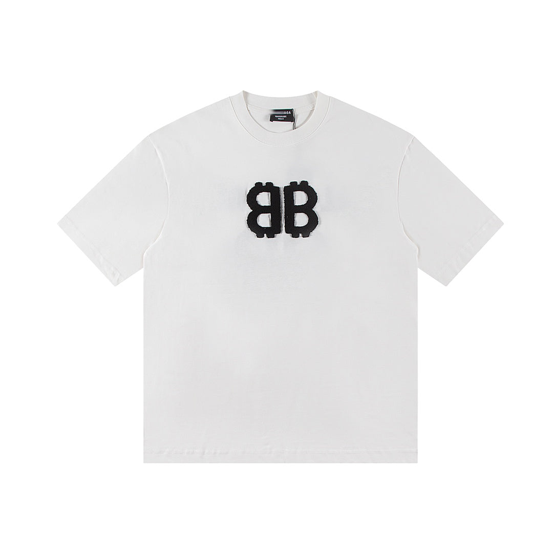 Balenciaga BB Coin Monogram T-Shirt in Black & White