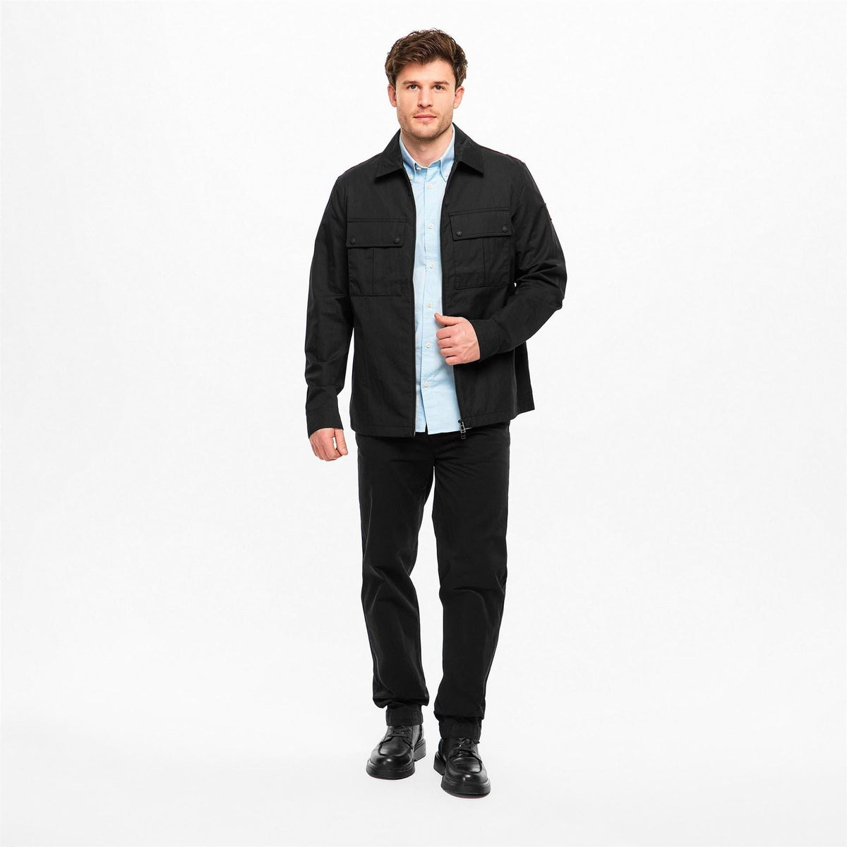 Belstaff Mens Stride Zip Collar Long Sleeve Overshirt