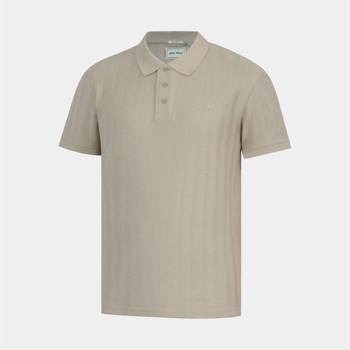 Jack Wills Herringbone Cotton Short Sleeve Polo Shirt